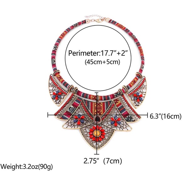 Chunky tribal bib statement necklace! - Picture 4 of 6